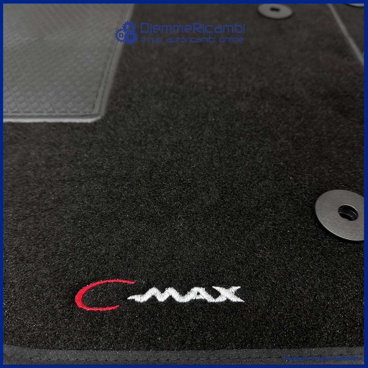 SERIE 4 TAPPETI - TAPPETINI IN MOQUETTE NERI PER FORD C-MAX II dal 2015 in poi