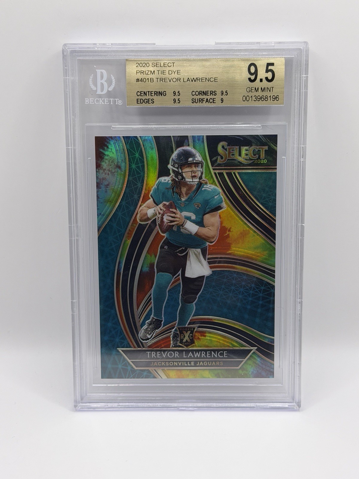 Trevor Lawrence 2020 Select XRC Tie-Dye /25 BGS 9.5 GEM MINT #401
