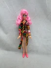 Vintage 1960s Ideal Flatsy Doll 8” Tall Pink Hair Eyelashes Groovy 70s Outfit