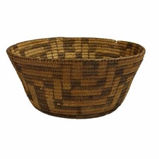 Antique Pima Indian Basket Bowl Shape 8&rdquo; X 3.75&rdquo;