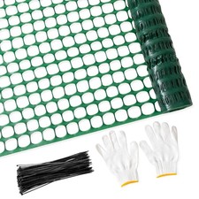 Plastic Mesh Fence Safety Fence, 4'x100' Roll with 100 Zip Ties, Resuable Tem...