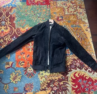 Men s Obey Black Leather Suede Jacket Size Small