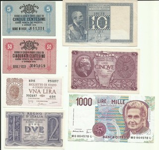 BANCONOTE ITALIANE REGNO REPUBBLICA LOTTO DI 10 BANCONOTE