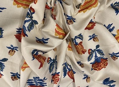 Rubelli Fabric Cotton Vintage Floral Collection 1991 Fabric Fabric Rare 