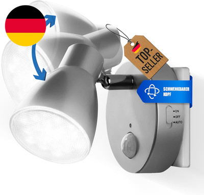 Trango TG2635-014 LED Sensor Nachtlicht   Titan   Drehbar & Schwenkbar   Automat