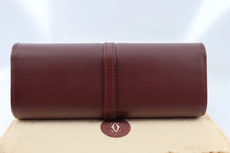 Estuche de gafas vintage CARTIER must de Cartier cuero burdeos con caja original Foto 3 de 4