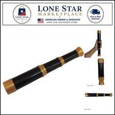 Elegant Collapsible Pirate Telescope Black Gold - Ideal for Theatrical Use