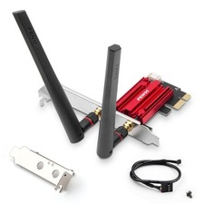 FENVI FV-AC1200S PCIe WiFi Card AC1200 Dual Band 2.4G/5G Bluetooth 5.1 Red