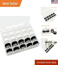25pcs Size A Soft Prewound Bobbin Threads - 15 White  10 Black for Sewing