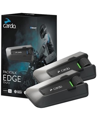 Cardo Packtalk Edge DUO Motorcycle Intercom Mesh Bluetooth Twin Pack Motorbike