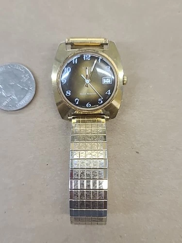 1975 Timex Sprite Calender or Men's-Tiger Eye Dial-Manual Wind For Parts