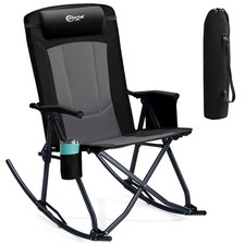 Outdoor Rocking Chair, Oversized Folding Rocker, 400 lbs Capacity
