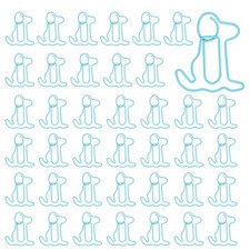 40Pcs Paper Clip, Dog Shape Paper Clip Small Cute Bookmarks, Blue