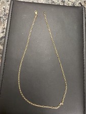 14k Yellow Gold Paperclip Link 2mm Chain 16 Inches Necklace 2.8 Grams TURKEY