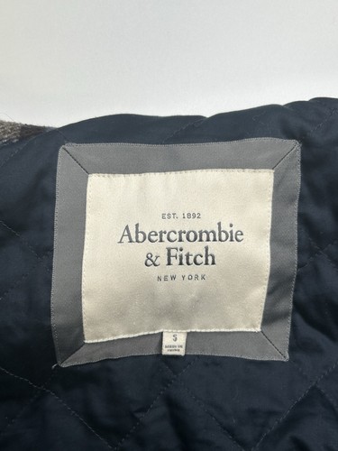 Abercrombie & Fitch Plaid Wool Blend Pea Coat Size Small Y2K Vintage Preppy - Picture 15 of 16