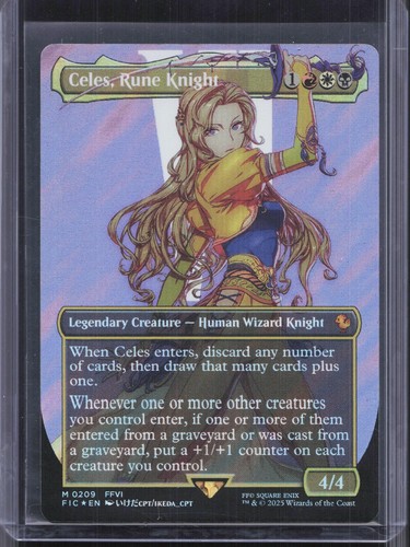 Commander: FINAL FANTASY #209 Celes, Rune Knight (Borderless) (Surge Foil)