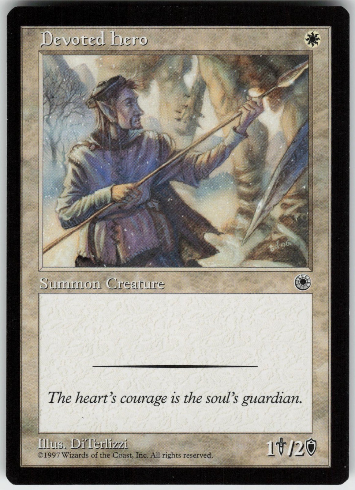Devoted Hero 13 Common Starter 1999 Magic: The Gathering Moderately Played