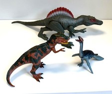 Toy Dinosaurs 3 Kid Galaxy T-Rex Jurassic World Spinosaurus Plesiosarus Poseable