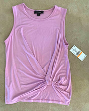 NWT KAREN KANE Petal Pink Sleeveless Drape-front Pick-Up Top S Made in USA