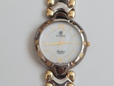CYMA Sealord Quartz Watch Swiss Made Luxury Shell Dial Used