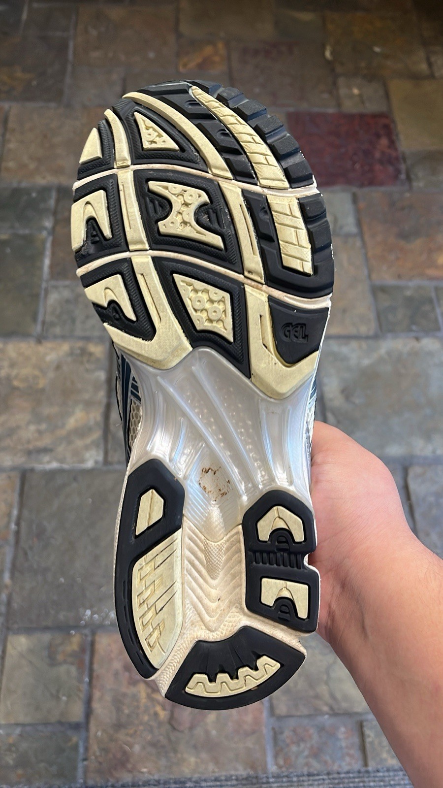 ASICS GEL-KAYANO 14 M 10 / W Size 11.5 OYSTER WHITE/ STEEPLE GREY Used No Box thumbnail 7