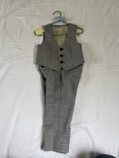 Young Boys Waistcoat And Trousers With Free Dickey Bow 9-12 Months.