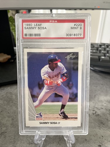 1990 Leaf #220 Sammy Sosa RC PSA 9 MINT White Sox!