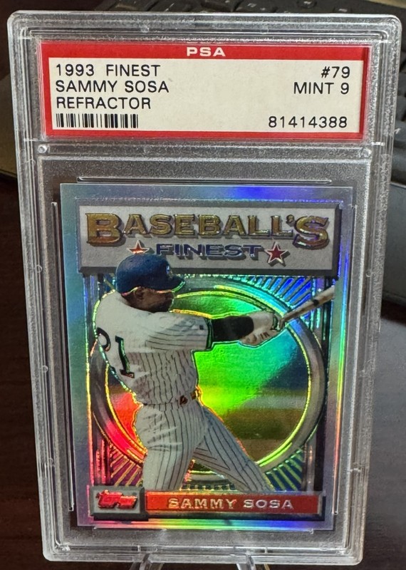 1993 SAMMY SOSA TOPPS FINEST REFRACTOR PSA 9 CUBS (388)