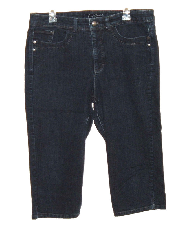 Gloria Vanderbilt The Perfect Fit Denim Jean Capris w Slits Woman's 14