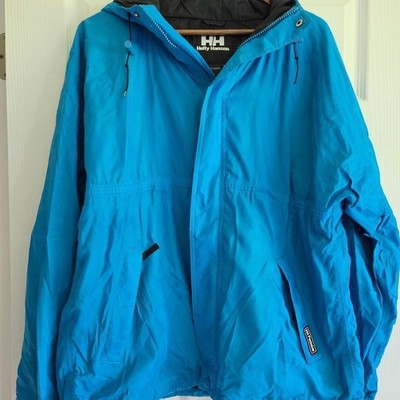 Vintage 90s Helly Hansen Helly Tech Packable Rain Jacket Men s Med Blue Gorecore