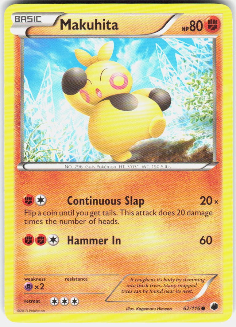 Makuhita 62/116 Plasma Freeze Pokemon