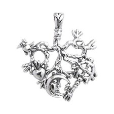 Cimaruta Witch Charm Pendant 925 Sterling Silver Italian Folk Jewelry