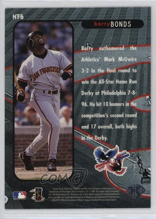 1997 Upper Deck Collector's Choice New Frontier Barry Bonds #NF6 - Image 2 of 2