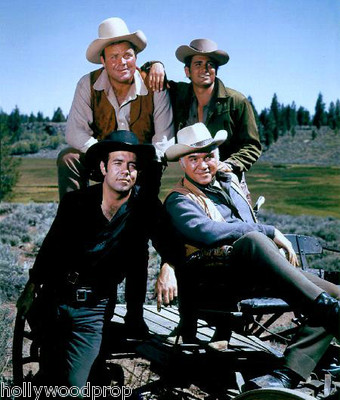 BONANZA BEN ADAM HOSS LITTLE JOE CARTRIGHT PERNELL ROBERTS PHOTO POSTER REPRINT 