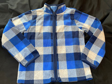 OshKosh B'gosh 5/5A ZIP JACKET/coat BLUE checked, blue trim  zipper