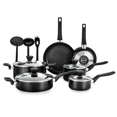NutriChef 13Pcs Stylish Nonstick Cookware Heat Resistant Kitchen Pots & Pans Set
