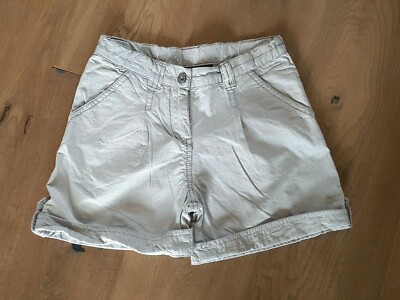 Mexx edle Shorts kurze Hose Gr. 140 weiß hellgrau Nadelstreifen verstell.Bund