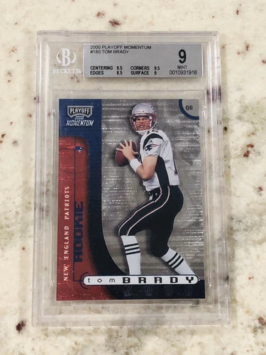 🔥 Tom Brady 2000 Playoff Momentum #180 Super Short Print Rare BGS Mint 9 9.5🔥