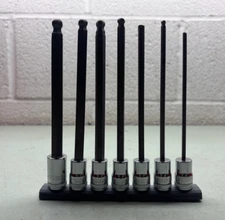 HUSKY 3/8" Drive  Long Ball End Bit Socket Set Metric w/ Rail