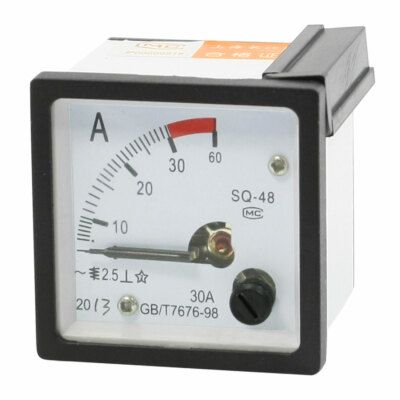 Square Panel AC Ammeter - 0-30A Analog Current Meter For Electrical Testing