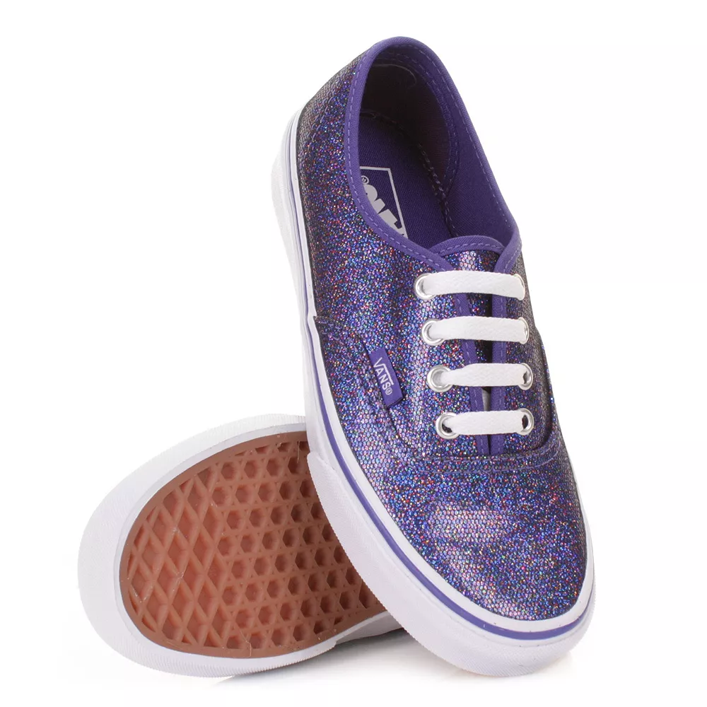 VANS AUTHENTIC IRIDESCENT GLITTER BLUE WHITE SHOES 3.5 WOMENS SZ 5 21.5 CM | eBay