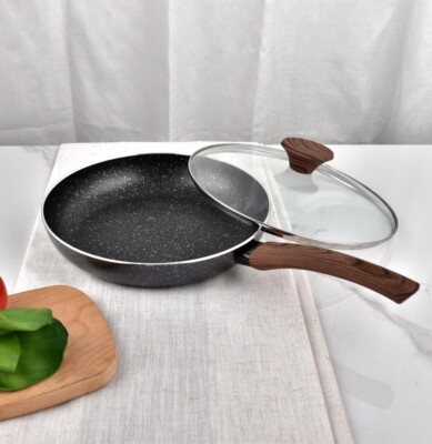 Ignite Aluminium Bratpfanne 28 cm / 4,3 l antihaftbeschichtet mit Glasdeckel 