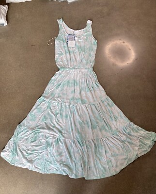 Beach Break green tie dye maxi dress beach cover up sz S NWT | eBay