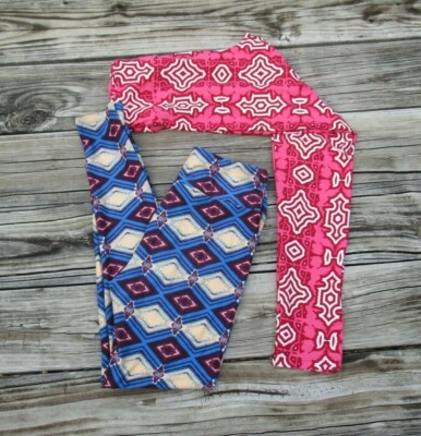 Set of 2 Lularoe Graphic Print One Size Leggings OS Geometric Print ...