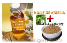 KIT : KIGELIA POUDRE  100 G +HUILE KIGELIA 150 ML  100% NATURELLE