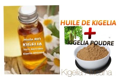 GLOBAL AFRICANA KIT : KIGELIA POUDRE 50 g+HUILE KIGELIA 50 ML 100% NATURELLE