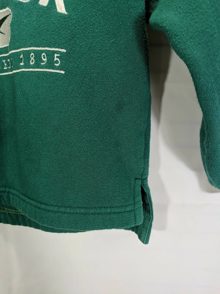 REEBOK Niños Verde Manga Larga Pullover 1/4 Botón Cuello Sudadera Talla 6 Foto 4 de 4