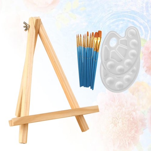 Kids Watercolor Drawing Tool Paint Pallet Wooden Painting Stand - 第 10/11 張圖片