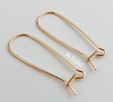10pcs 35mm Kidney Earring ear wire 14k Yellow gold filled 20.5 gauge wire E03g