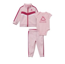 Reebok Baby Jacket, bodysuit, track pants 3 Piece Outfit New W Tags